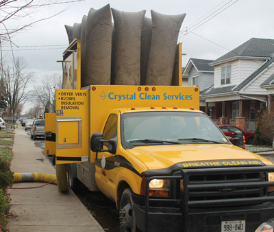duct cleaning truck running